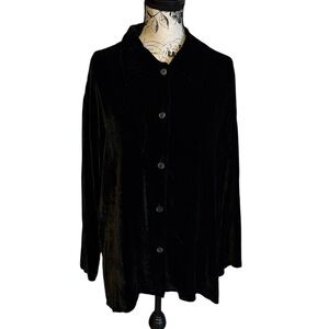 Victoria's Secret Vintage Velvet Top Silk Blend Long Sleeve Black Size M